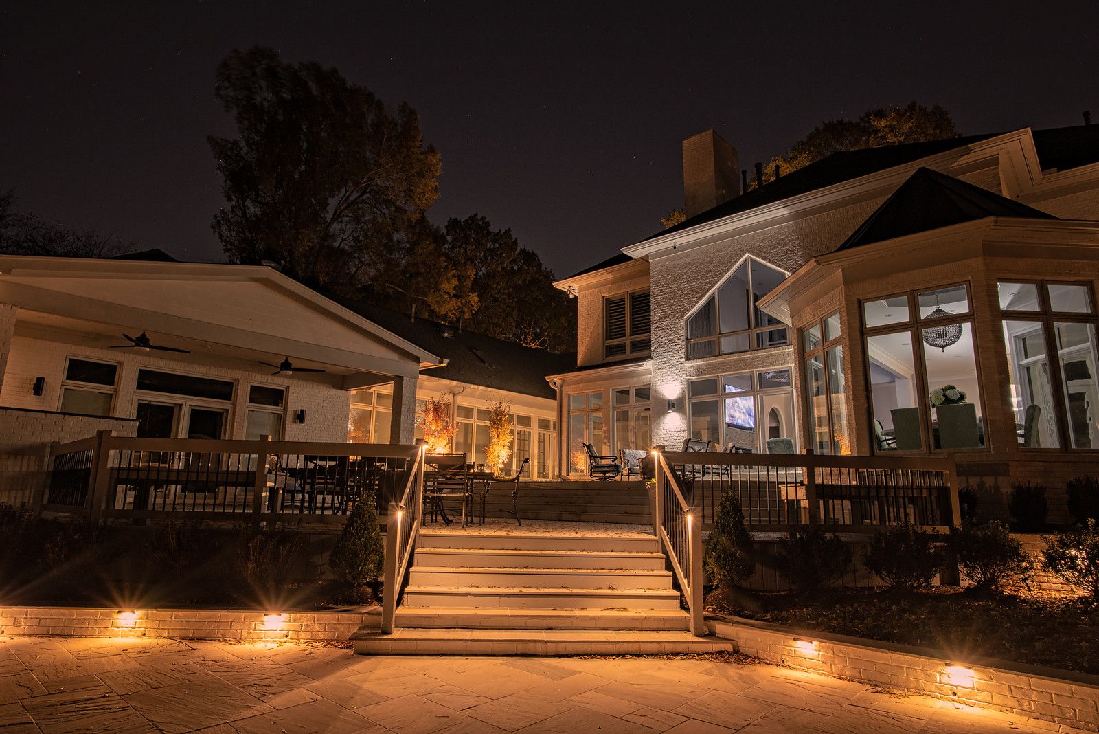 Back porch deck pathway lighting