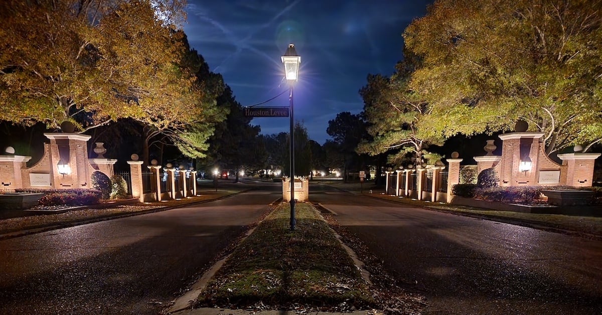 HOA Entrance landscape lighting