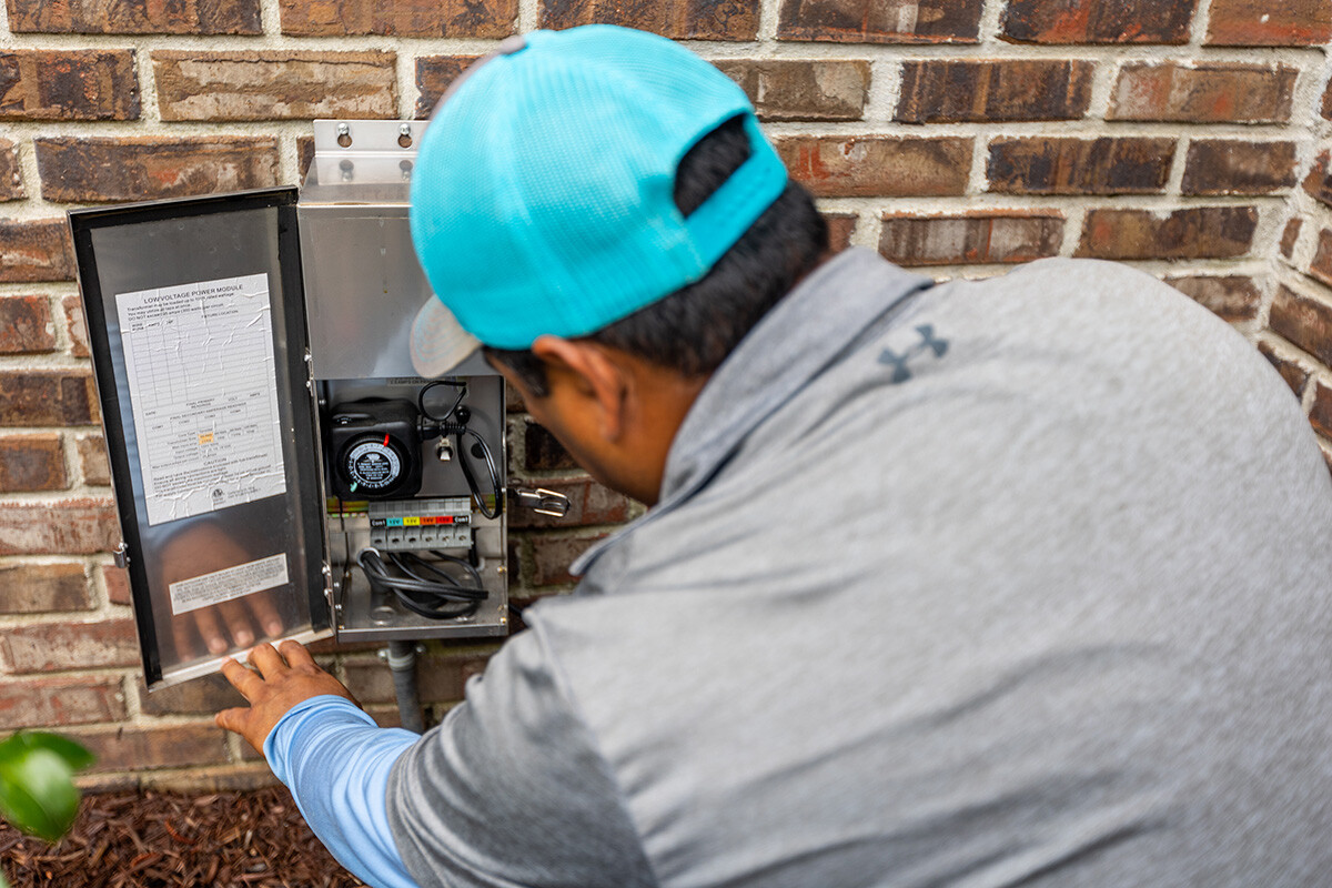 outdoor landscape lighting maintenance team control panel installing technology