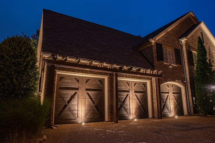 Garage door lighting closeup