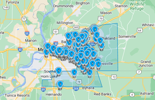 Mid South Service Area Map